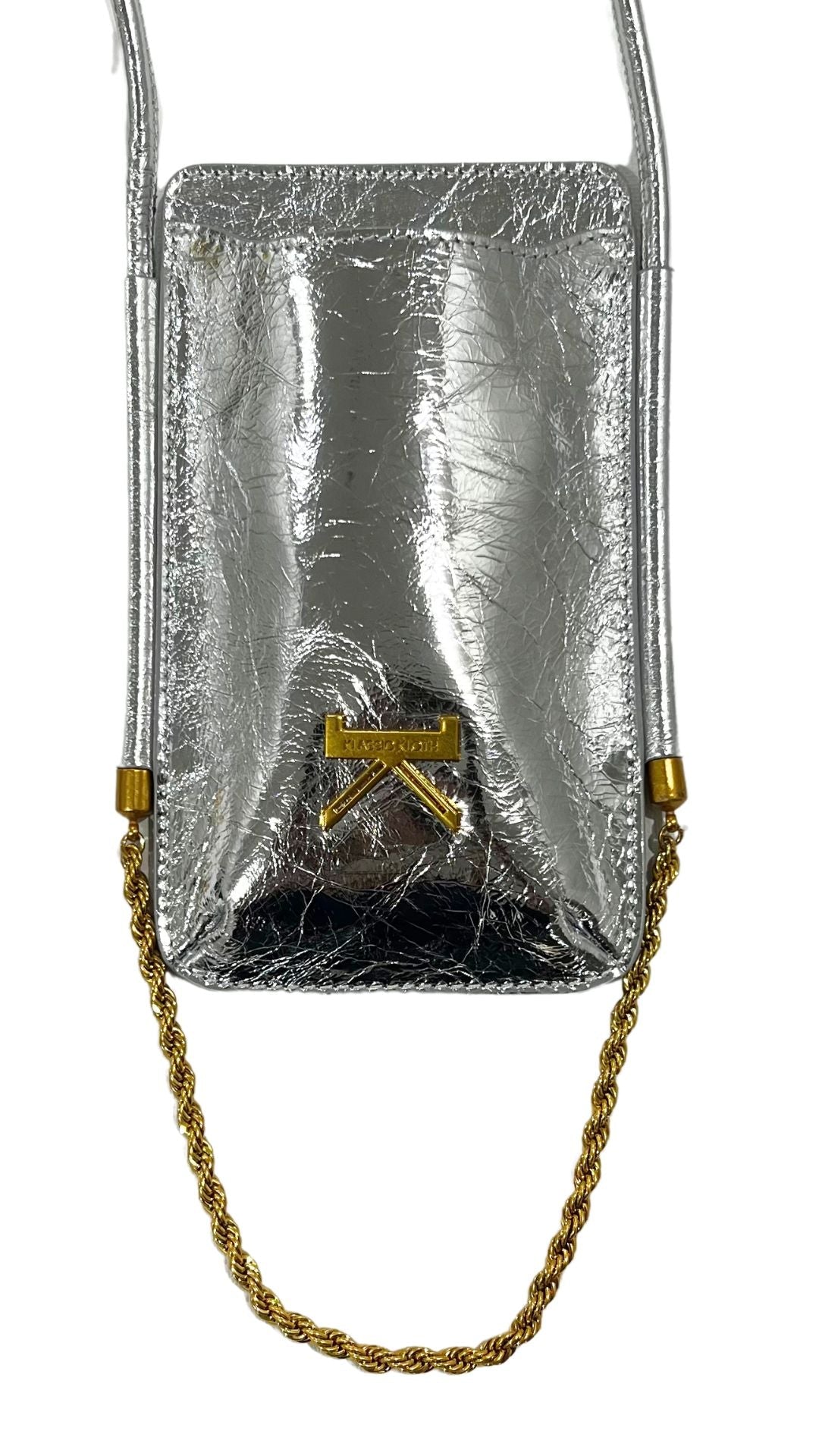 Silver Metallic Leather Clutch Bag | Callie | Pre Fall 18 | JIMMY CHOO